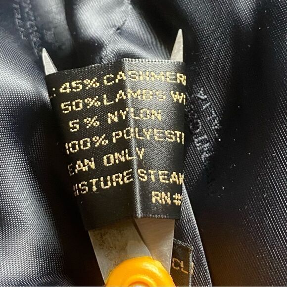 Pronto Moda Black Cashmere Blend Trench Coat Size 42R - Picture 7 of 16